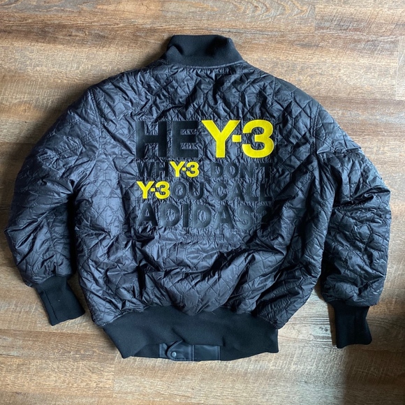 New Y-3 Adidas Reversible Quilted Bomber Jacket - Picture 4 of 8